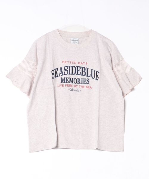 UNDERWRAPS（アンダーラップス）の「メッシュ切替 フレアスリーブ 半袖Tシャツ（Tシャツ/カットソー・レディース・ライトピンク/チャコールグレー/ホワイト・L/M）」の14枚目の写真