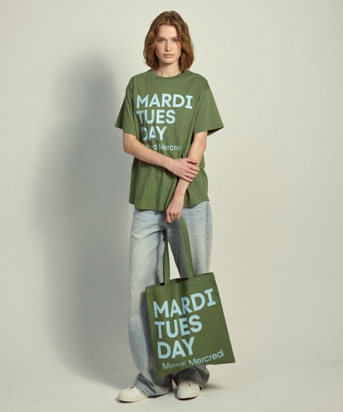 Mardi Mercredi（マルディメクルディ）の「CANVAS BAG FLOWER DU MARDI / キャンバス バッグ フラワー ドゥ マルディ（トートバッグ・レディース・オリーブ/ベージュ系その他4/ベージュ系その他2/ベージュ系その他/ブルー/ベージュ系その他3/オレンジ/イエロー・FREE）」の5枚目の写真