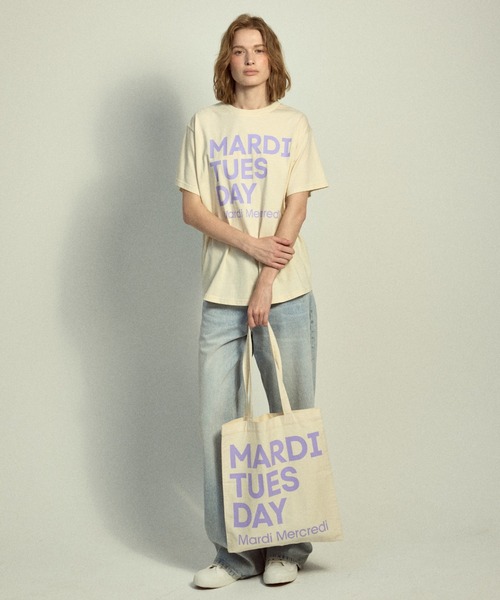 Mardi Mercredi（マルディメクルディ）の「CANVAS BAG FLOWER DU MARDI / キャンバス バッグ フラワー ドゥ マルディ（トートバッグ・レディース・オリーブ/ベージュ系その他4/ベージュ系その他2/ベージュ系その他/ブルー/ベージュ系その他3/オレンジ/イエロー・FREE）」の3枚目の写真