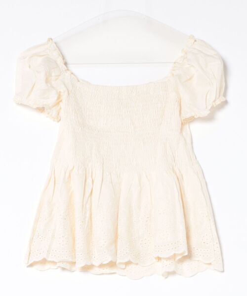 Anely(アネリー)の「Anely コットン フラワー 刺繍 カットワーク ペプラム ブラウス(シャツ/ブラウス・レディース・アイボリー/ホワイト・FREE)」の8枚目の写真