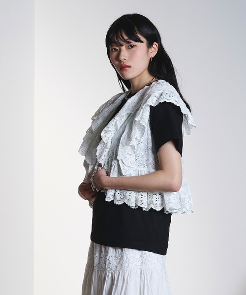 ROSE BUD（ローズバッド）の「(COLSUN)LUCIFER S/S TEE（Tシャツ/カットソー・レディース・ホワイト/ブラック・S/M）」の20枚目の写真
