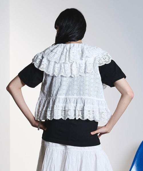 ROSE BUD（ローズバッド）の「(COLSUN)LUCIFER S/S TEE（Tシャツ/カットソー・レディース・ホワイト/ブラック・S/M）」の21枚目の写真