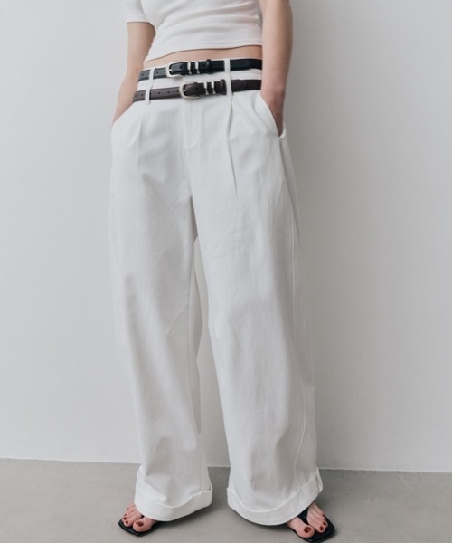 HANNE(アン)の「ロールアップタックワイドパンツ(その他パンツ・レディース・ブラック/ホワイト・S/M)」の11枚目の写真