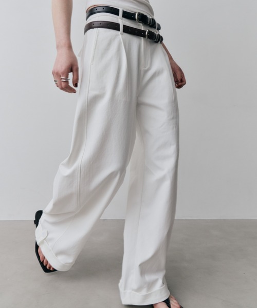 HANNE(アン)の「ロールアップタックワイドパンツ(その他パンツ・レディース・ブラック/ホワイト・S/M)」の12枚目の写真