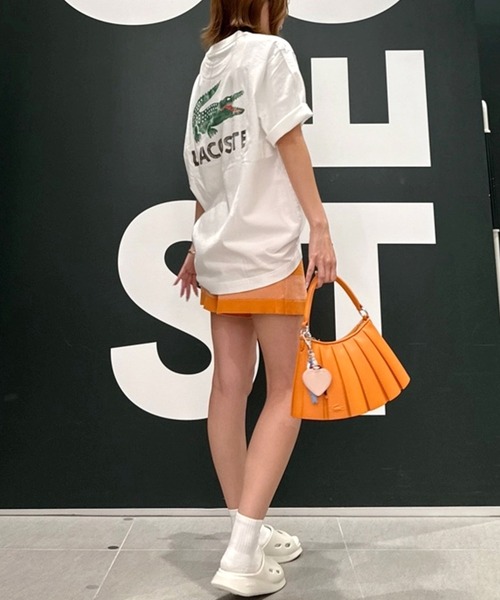 LACOSTE(ラコステ)の「ボーダーメッシュニットショーツ(その他パンツ・レディース・オレンジ・36/38)」の11枚目の写真