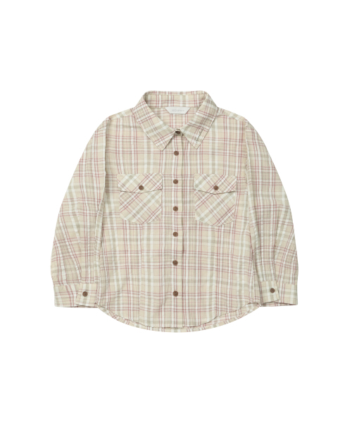 SECONDMONO（セカンドモノローグ）の「Three-quarter Sleeve check Shirt [PINKBEIGE]_SEWSH003PINKBEIGE（シャツ/ブラウス・レディース・その他・F）」の2枚目の写真