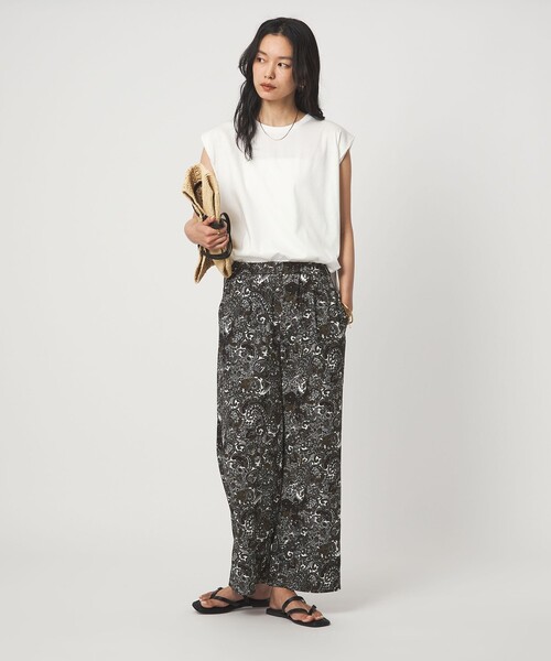 green label relaxing(グリーンレーベルリラクシング)の「フレンチスリーブ Tシャツ 汗染み防止(Tシャツ/カットソー・レディース・モカ/オフホワイト/ダークブラウン/ブラック/ロイヤルブルー・FREE)」の18枚目の写真