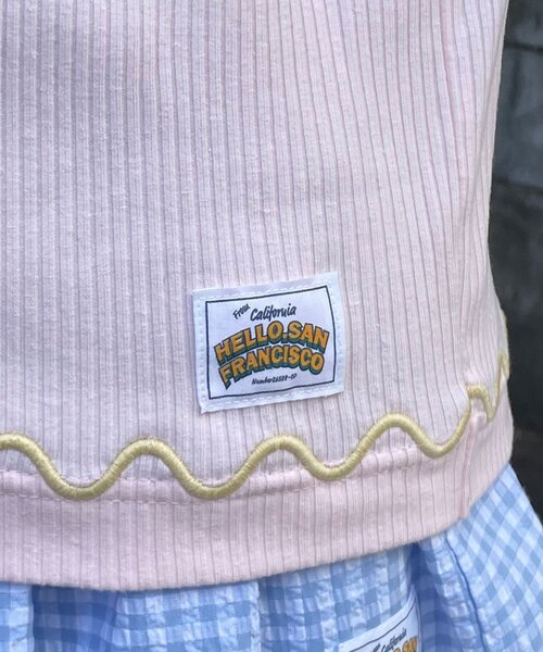 HELLO.SANFRANCISCO(ハローサンフランシスコ)の「【HELLO.SANFRANCISCO/ハローサンフランシスコ】ロゴプリントうねうねリブタンク(キャミソール・レディース・ピンク/アイボリー・ONE SIZE)」の19枚目の写真