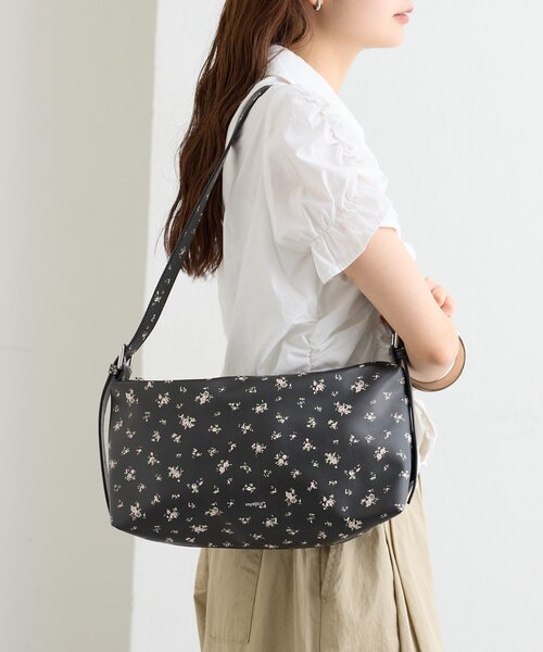 mystic(ミスティック)の「花柄ワンショルダーBAG(トートバッグ・レディース・ブラック/オフホワイト・ONE SIZE)」の1枚目の写真