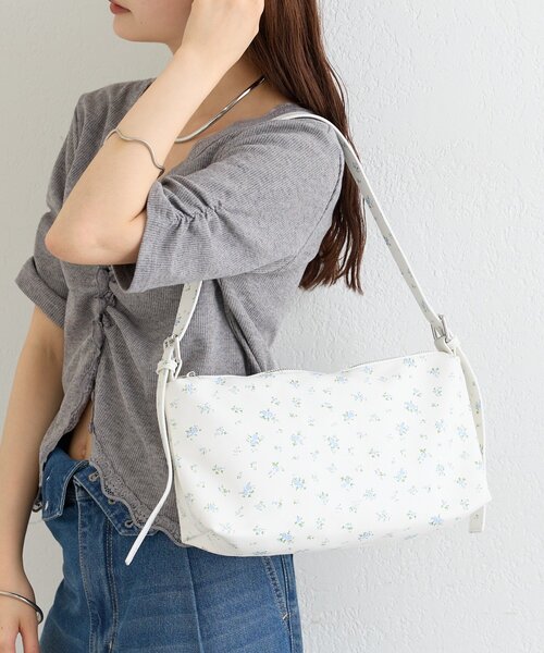 mystic(ミスティック)の「花柄ワンショルダーBAG(トートバッグ・レディース・ブラック/オフホワイト・ONE SIZE)」の3枚目の写真