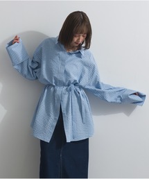 ウエストベルトチェックシャツ