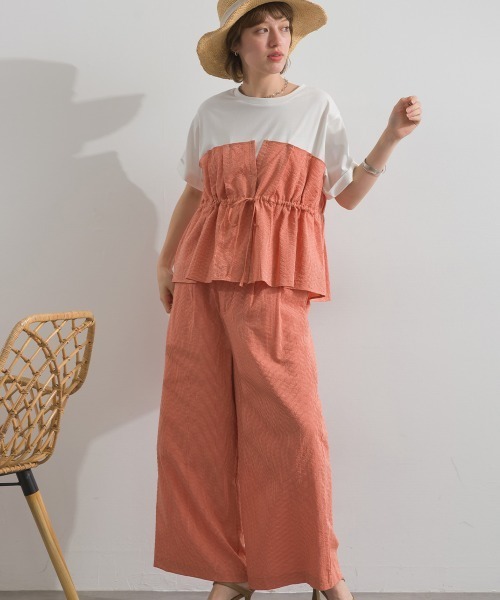 le colis(ルコリ)の「ビスチェTEE(Tシャツ/カットソー・レディース・オレンジ/ブラック・FREE)」の8枚目の写真