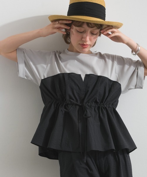 le colis(ルコリ)の「ビスチェTEE(Tシャツ/カットソー・レディース・オレンジ/ブラック・FREE)」の9枚目の写真