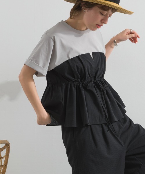 le colis(ルコリ)の「ビスチェTEE(Tシャツ/カットソー・レディース・オレンジ/ブラック・FREE)」の12枚目の写真