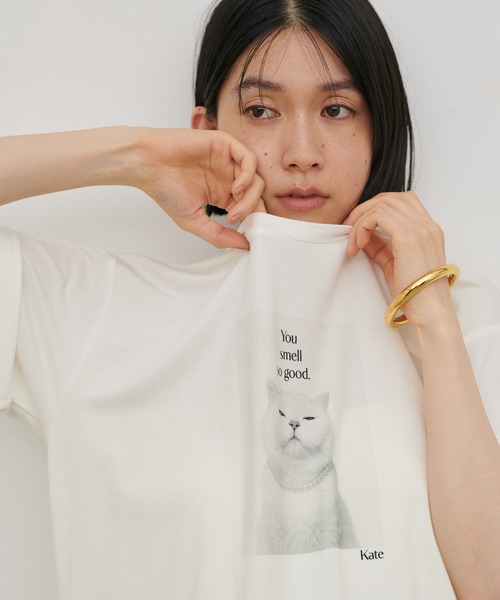 LARUTA（ラルータ）の「【LARUTA】アニマルフォトTee（Tシャツ/カットソー・レディース・ブラウン/オフホワイト/チャコールグレー/その他1・FREE）」の2枚目の写真