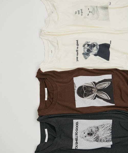 LARUTA（ラルータ）の「【LARUTA】アニマルフォトTee（Tシャツ/カットソー・レディース・ブラウン/オフホワイト/チャコールグレー/その他1・FREE）」の22枚目の写真