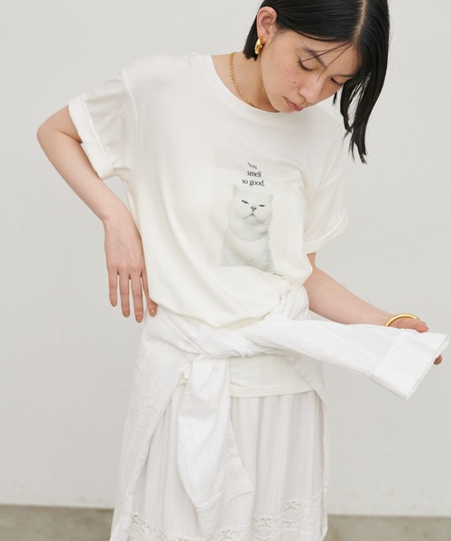 LARUTA（ラルータ）の「【LARUTA】アニマルフォトTee（Tシャツ/カットソー・レディース・ブラウン/オフホワイト/チャコールグレー/その他1・FREE）」の13枚目の写真