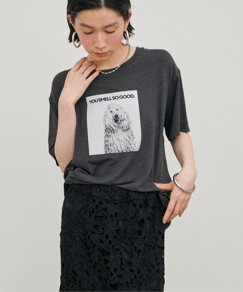 LARUTA（ラルータ）の「【LARUTA】アニマルフォトTee（Tシャツ/カットソー・レディース・ブラウン/オフホワイト/チャコールグレー/その他1・FREE）」の7枚目の写真