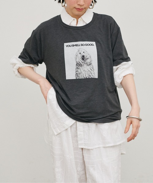 LARUTA（ラルータ）の「【LARUTA】アニマルフォトTee（Tシャツ/カットソー・レディース・ブラウン/オフホワイト/チャコールグレー/その他1・FREE）」の9枚目の写真