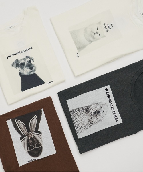 LARUTA（ラルータ）の「【LARUTA】アニマルフォトTee（Tシャツ/カットソー・レディース・ブラウン/オフホワイト/チャコールグレー/その他1・FREE）」の21枚目の写真