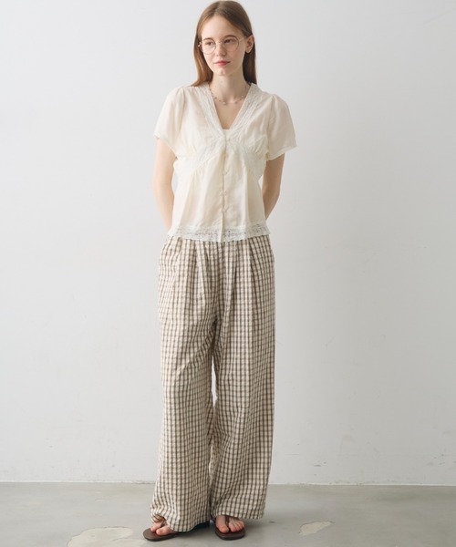 Crisp（クリスプ）の「v neck retro lace blouse / Vネックレトロレースブラウス（シャツ/ブラウス・レディース・アイボリー/ホワイト・FREE）」の19枚目の写真