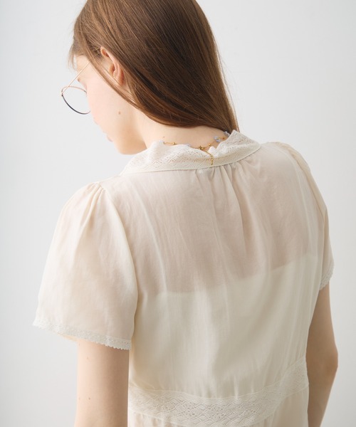 Crisp（クリスプ）の「v neck retro lace blouse / Vネックレトロレースブラウス（シャツ/ブラウス・レディース・アイボリー/ホワイト・FREE）」の17枚目の写真
