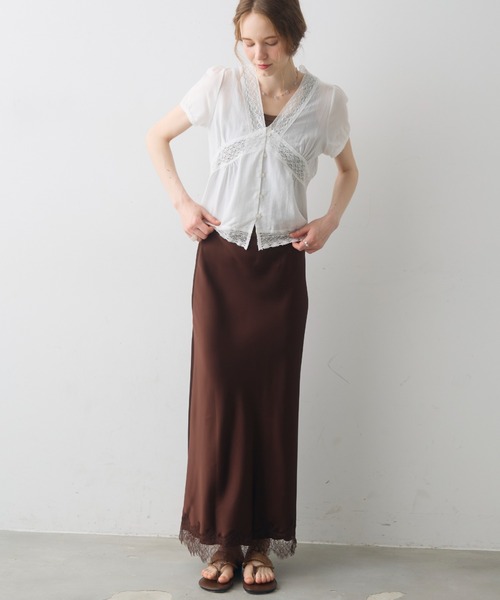 Crisp（クリスプ）の「v neck retro lace blouse / Vネックレトロレースブラウス（シャツ/ブラウス・レディース・アイボリー/ホワイト・FREE）」の10枚目の写真