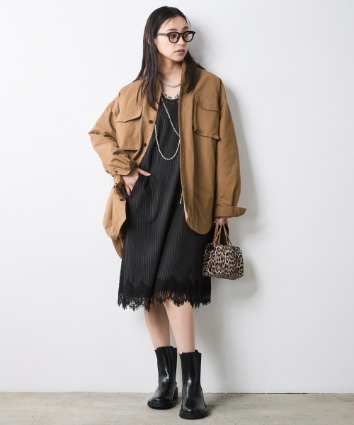 CHIC STYLE（シックスタイル）の「レースキャミソールワンピース＜大きいサイズ有＞シックスタイル（ワンピース・レディース・グレー系/ブラック系・5L/4L/3L/LL/L/M）」の8枚目の写真