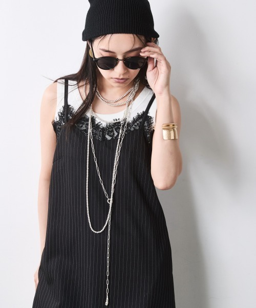 CHIC STYLE（シックスタイル）の「レースキャミソールワンピース＜大きいサイズ有＞シックスタイル（ワンピース・レディース・グレー系/ブラック系・5L/4L/3L/LL/L/M）」の11枚目の写真