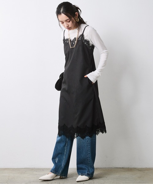 CHIC STYLE（シックスタイル）の「レースキャミソールワンピース＜大きいサイズ有＞シックスタイル（ワンピース・レディース・グレー系/ブラック系・5L/4L/3L/LL/L/M）」の12枚目の写真