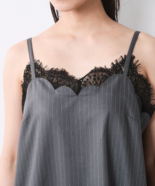 CHIC STYLE（シックスタイル）の「レースキャミソールワンピース＜大きいサイズ有＞シックスタイル（ワンピース・レディース・グレー系/ブラック系・5L/4L/3L/LL/L/M）」の15枚目の写真