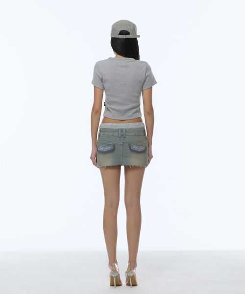 GILAARCHIVE（ギラアーカイブ）の「LAYERED WAIST DENIM SKIRTS_LIGHT BLUE（スカート・レディース・その他・SMALL/MEDIUM）」の4枚目の写真