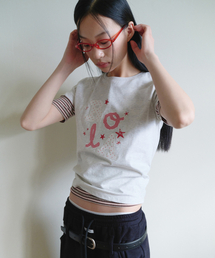ROLA LETTERING PATCHWORK T-SHIRT MELANGE WHITE