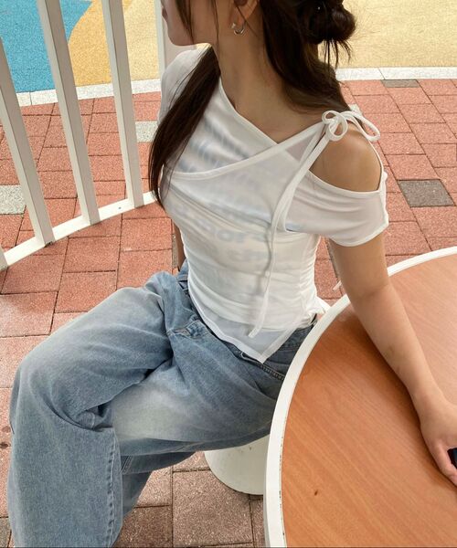 SECONDMONO（セカンドモノローグ）の「W. Layered Off Shoulder Short Sleeve [BLACK]_SEWTS009BLACK（Tシャツ/カットソー・レディース・その他・F）」の17枚目の写真