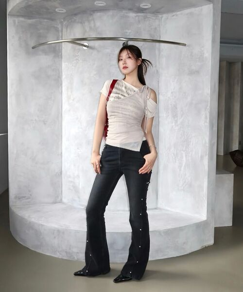 SECONDMONO（セカンドモノローグ）の「W. Layered Off Shoulder Short Sleeve [BLACK]_SEWTS009BLACK（Tシャツ/カットソー・レディース・その他・F）」の20枚目の写真
