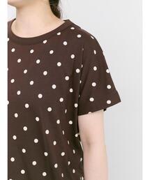 【オーガニックコットン】ドット柄Tシャツ