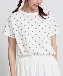 【オーガニックコットン】ドット柄Tシャツ