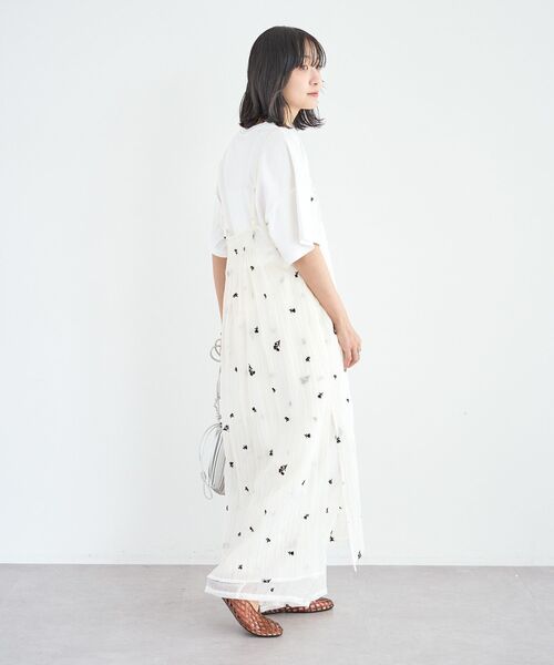Green　Parks（グリーンパークス）の「花柄刺繍キャミワンピース（ワンピース・レディース・アイボリー/ブラウン・FREE）」の17枚目の写真