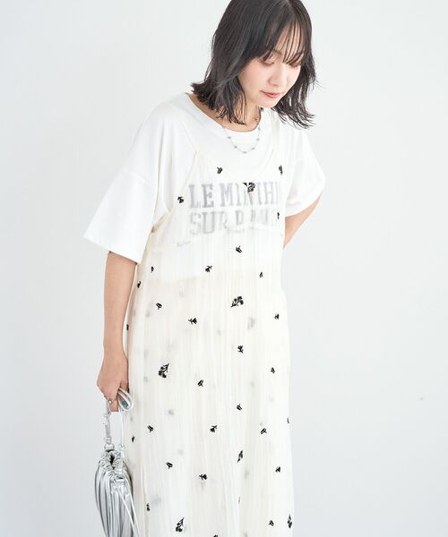 Green　Parks（グリーンパークス）の「花柄刺繍キャミワンピース（ワンピース・レディース・アイボリー/ブラウン・FREE）」の20枚目の写真
