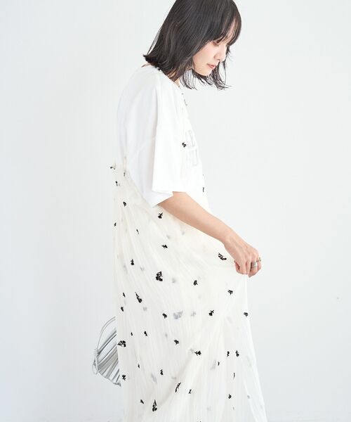 Green　Parks（グリーンパークス）の「花柄刺繍キャミワンピース（ワンピース・レディース・アイボリー/ブラウン・FREE）」の21枚目の写真