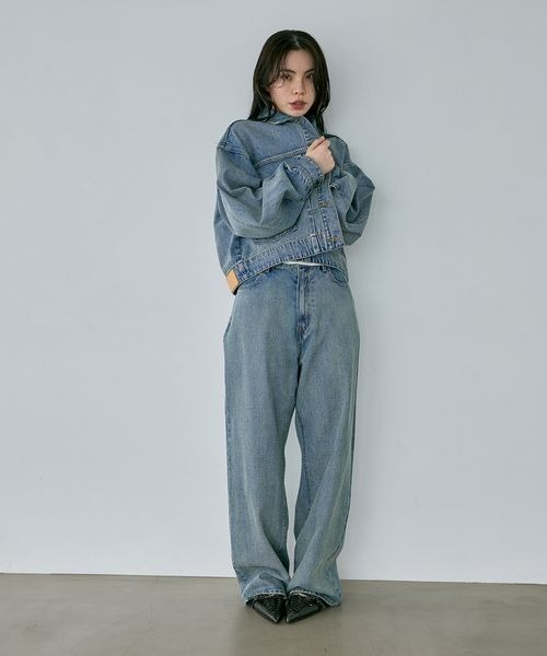 JEANASIS(ジーナシス)の「デニムワイドストレートパンツ/1043298(デニムパンツ・レディース・ブルー/ブラック・SMALL/MEDIUM)」の13枚目の写真