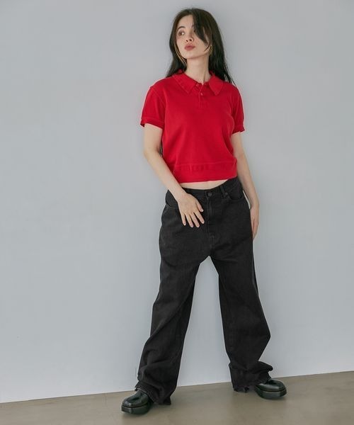 JEANASIS(ジーナシス)の「デニムワイドストレートパンツ/1043298(デニムパンツ・レディース・ブルー/ブラック・SMALL/MEDIUM)」の4枚目の写真