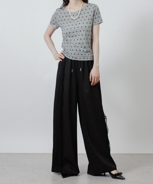 NYLAUS(ナイラス)の「【SG】ドット シアーTシャツ 半袖(Tシャツ/カットソー・レディース・ブラック/グレー/オフホワイト・M)」の18枚目の写真