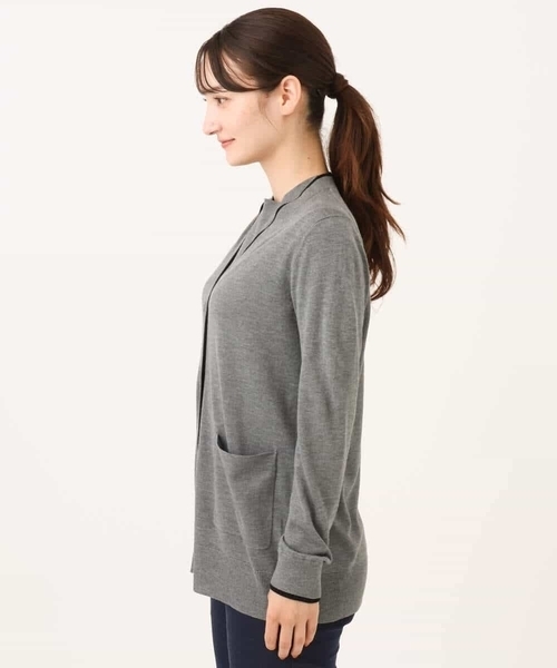 MK MICHEL KLEIN（エムケーミッシェルクラン）の「[洗える]配色カラーニットアンサンブル（カーディガン/ボレロ・レディース・グレー/ネイビー/レッド・38）」の22枚目の写真