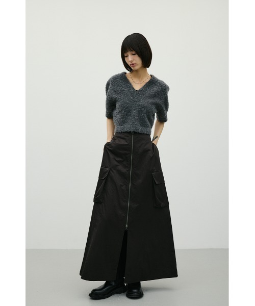 STYLEMIXER（スタイルミキサー）の「ブークレーショートニット（ニット/セーター・レディース・ベージュ/チャコールグレー/サックスブルー・FREE）」の5枚目の写真