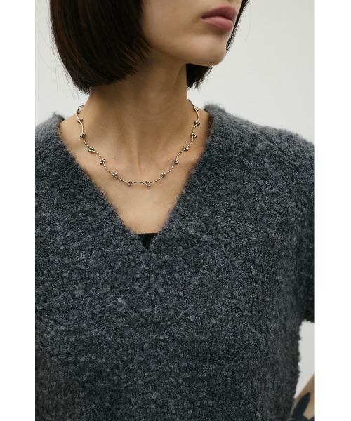 STYLEMIXER（スタイルミキサー）の「ブークレーショートニット（ニット/セーター・レディース・ベージュ/チャコールグレー/サックスブルー・FREE）」の10枚目の写真