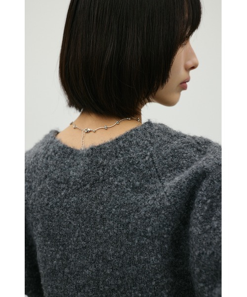 STYLEMIXER（スタイルミキサー）の「ブークレーショートニット（ニット/セーター・レディース・ベージュ/チャコールグレー/サックスブルー・FREE）」の13枚目の写真