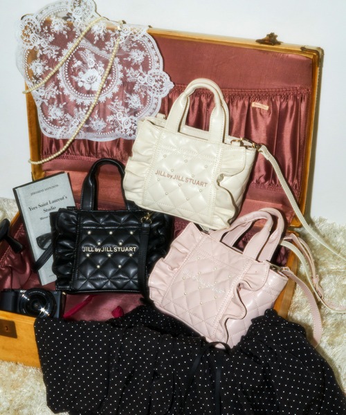 JILL by JILL STUART(ジルバイジルスチュアート)の「<フリルトートミニ>キルティングパールバッグ(ショルダーバッグ・レディース・ホワイト/ブラック/ピンク・FREE)」の5枚目の写真
