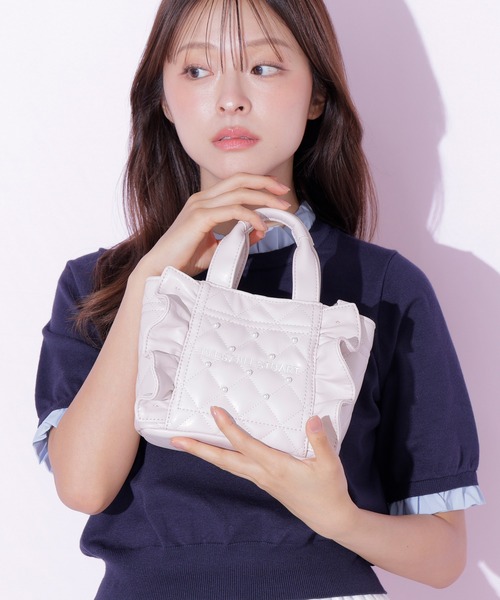 JILL by JILL STUART(ジルバイジルスチュアート)の「<フリルトートミニ>キルティングパールバッグ(ショルダーバッグ・レディース・ホワイト/ブラック/ピンク・FREE)」の10枚目の写真