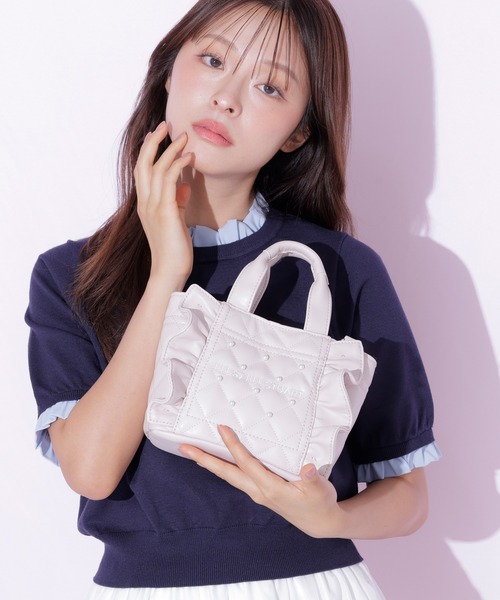 JILL by JILL STUART(ジルバイジルスチュアート)の「<フリルトートミニ>キルティングパールバッグ(ショルダーバッグ・レディース・ホワイト/ブラック/ピンク・FREE)」の11枚目の写真
